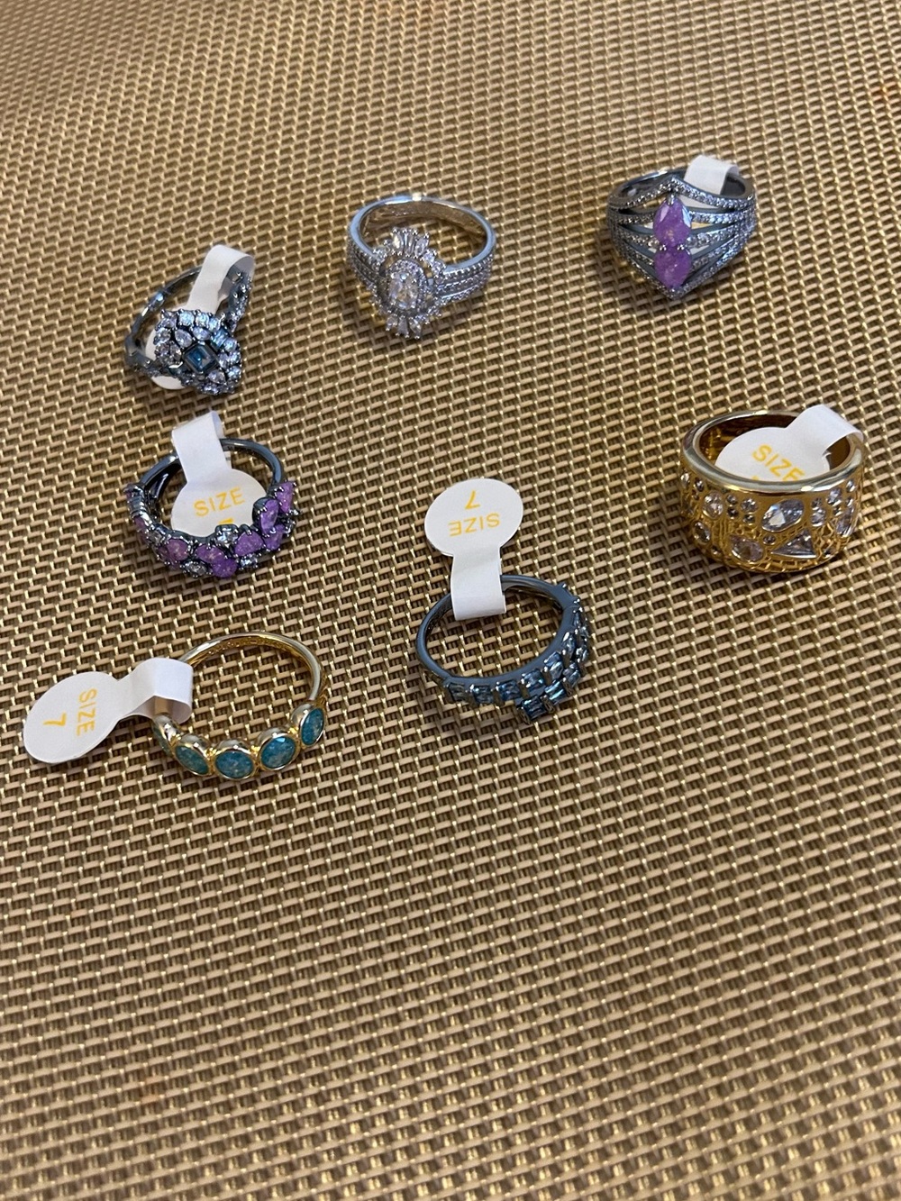 Bomb Party set of 7 rings size 7